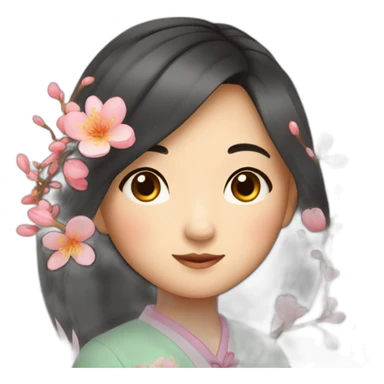 A Chinese girl with the warmth of spring sticker