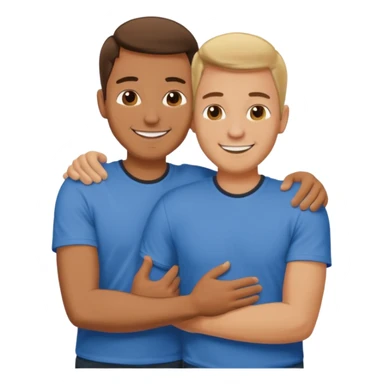 two men hugging sticker