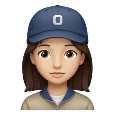 adolescente con gorra, pelo castaño oscuro con rayso de color mono sticker