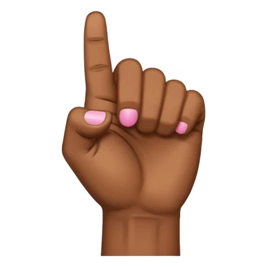 Brown skin hand with all fingers in a fist except for the pinky sticker