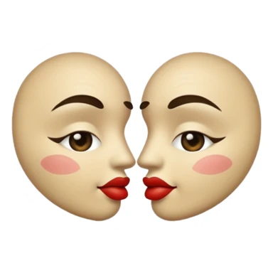 beige colored kiss print (NO FACE) sticker