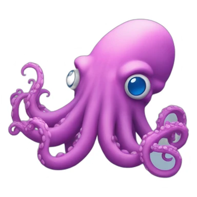 a blue kraken that rocks  to another pink kraken sticker