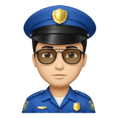 man police with hair style and hats and sun glasses black dress sticker