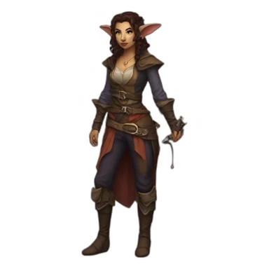 Tiefling bard female full body sticker