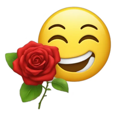 wink smiley and red rose sticker