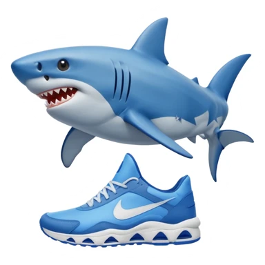 Tralalero Tralala, a shark with 4 legs and blue nike sneakers on each foot sticker