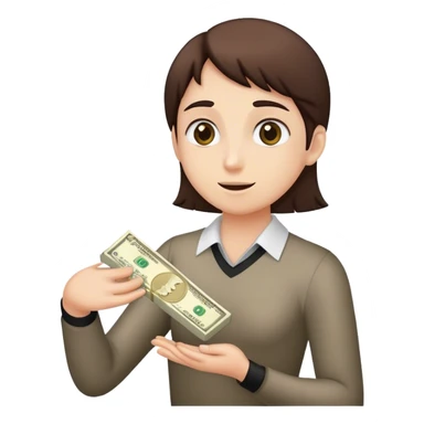 A person unwittingly giving money away sticker