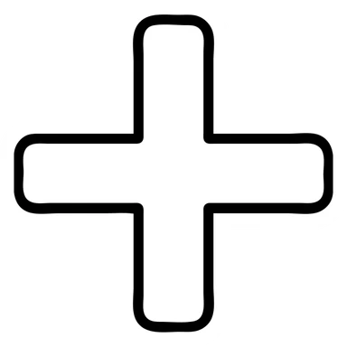 Edit the purple plus icon to be geometric, clean, with no text and no background, emphasizing sharp and precise lines. sticker