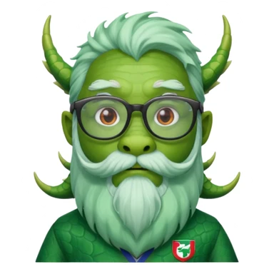 glasses dragon with long bearded and jersey sticker
