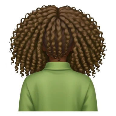Black curly long hair lady with green clothes from the back sticker