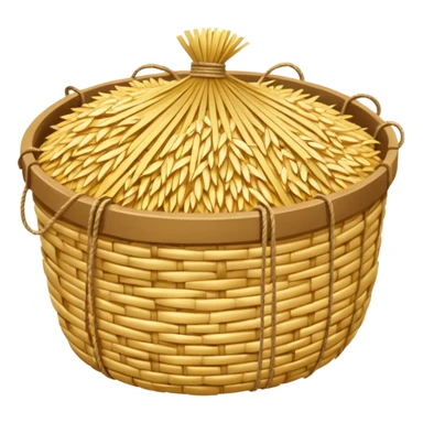 bundle of rice straw, simple, clear, no text sticker