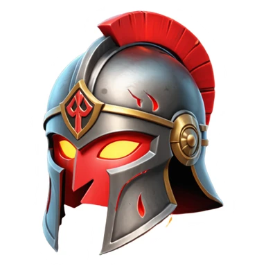 Ares legendary helmet object icon, ancient Greek helmet with glowing red runes, deep red energy glow, battle scars, epic fantasy style, 3D cartoon, mobile game icon style, centered, clean background, no text, no watermark

 sticker