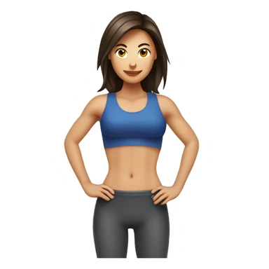 Stomach muscles, Fit Caucasian Woman brunette sticker