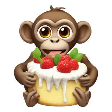 monkey eating pavlova sticker