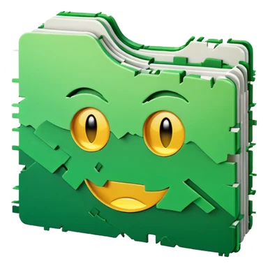 3D render of Corrupted File, digital glitch art aesthetic, data corruption visual, white paper icon torn with green digital artifacts, pixelated distortion, emoji style, isolated on white background --v 6.0. sticker