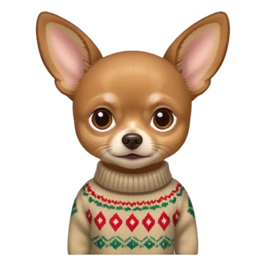 
 deer-head chihuahua sitting wearing a sweater sticker