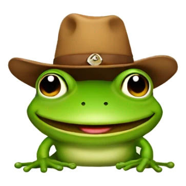 frog with cowboyha sticker