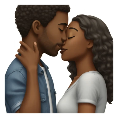 black girl kissing boyfriend  sticker