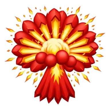 An explosion that will use as the main characters gunfire in a game I'm making. Needs to be red and graphic in nature. The background needs to be blank sticker