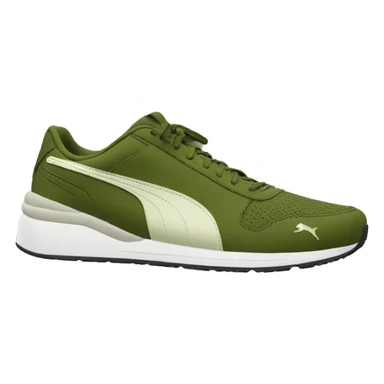Olive green puma running shoe sticker