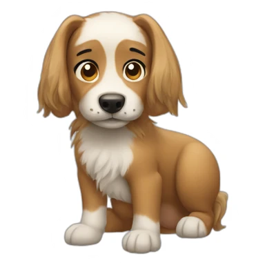 Dog with pony tail sticker