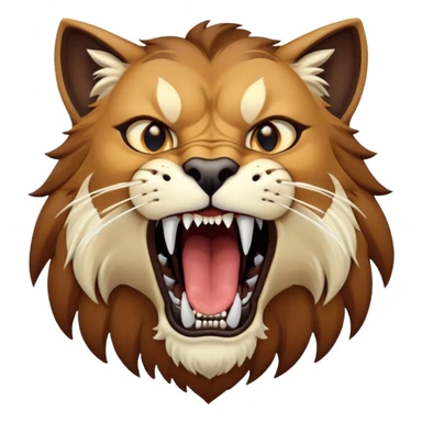 saber-toothed cat with extremely long, exaggerated canine teeth extending far beyond the jaw sticker