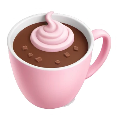 Aesthetic hot chocolate in light pink cup sticker