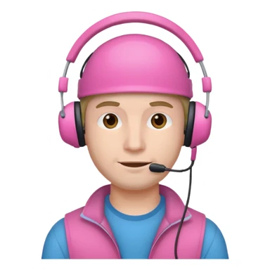 guy with pink headset sticker