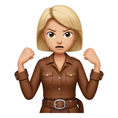 mom with a belt in her hands and an angry expression on her facd sticker