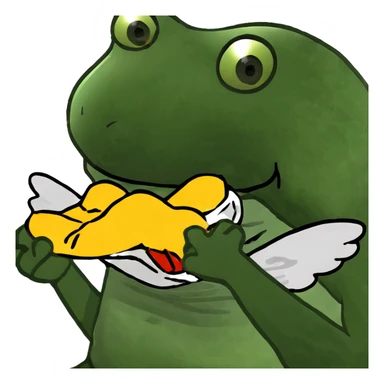 Emoji eating wings sticker