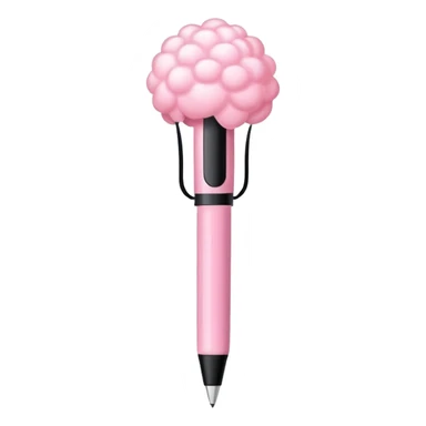 Light pink puff pen sticker