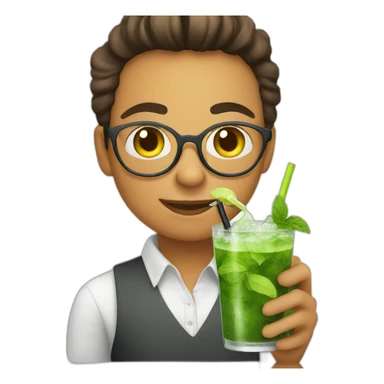 young teacher drinking mojito sticker