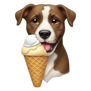 Dog licking a ice cream cone sticker