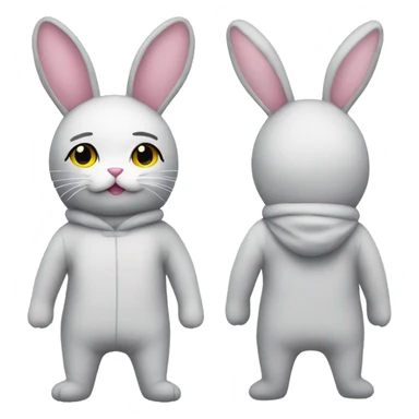 standing cat plushie IN A BUNNY COSTUME sticker
