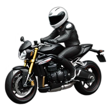 Black Yoshi riding a motorbike triumph speed triple rs sticker