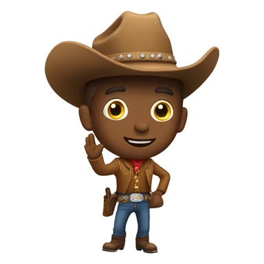 Cowboy waving hello sticker