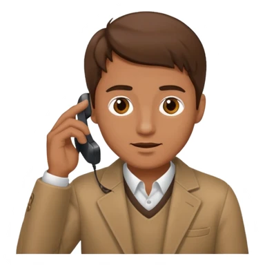 man with brown hair sending a voice message on the phone sticker