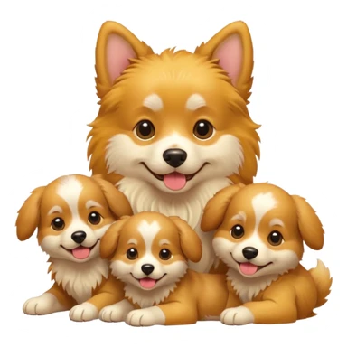 dog with its puppies sticker