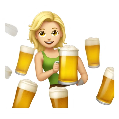 Une blonde qui boit une bière  sticker