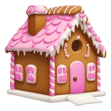 Gingerbread house with a pink bow  sticker