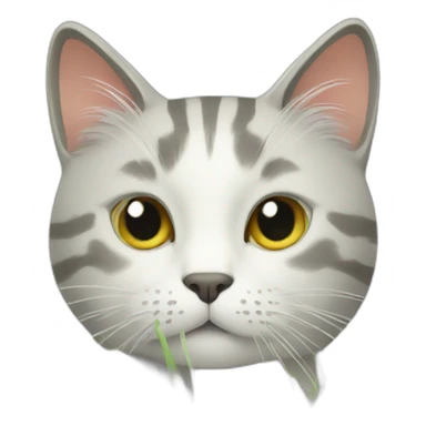 cat with fancy grasses sticker