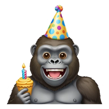 gorilla celebrating birthday sticker