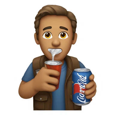 a man drinking soda sticker