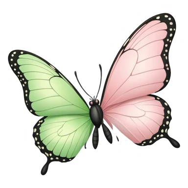 Light Green butterfly with light pink butterfly sticker