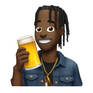 Travis Scott with a beer sticker