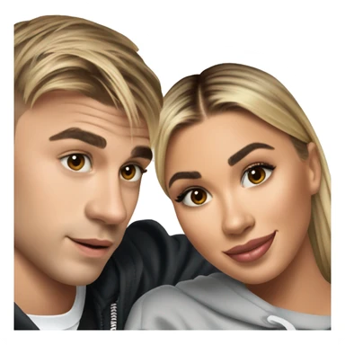 Hailey Bieber and Justin Bieber sticker