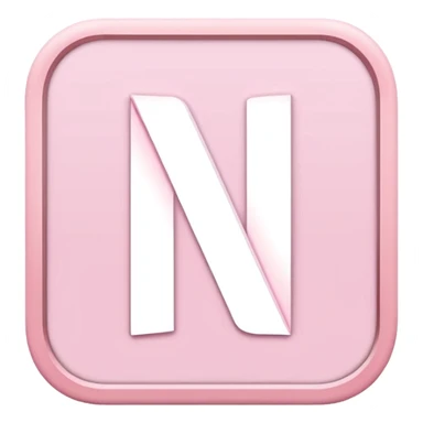 Netflix aesthetic "N" logo in pastel pink with white glowing outline sticker