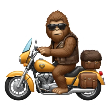 Bigfoot on motorcycle wearing sunglasses and vest  sticker