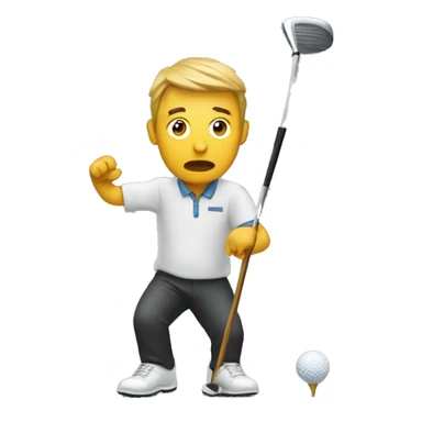 man with a golf club trapped in an hourgla sticker