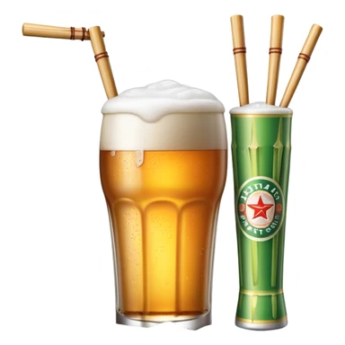 Tsingtao beer with chopsticks sticker